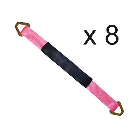 Tie 4 Safe 2" x 21" Axle Straps w/ Sleeve & D Rings, WLL: 3, 333 lbs., PK8 RT41A-21M18-PK-C-8